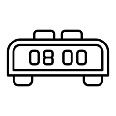 Clock Vector Outline Icon Isolated On White Background