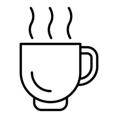 Coffee Vector Outline Icon Isolated On White Background
