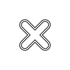 Cross mark icon in line style