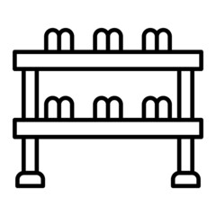 Rack Vector Outline Icon Isolated On White Background