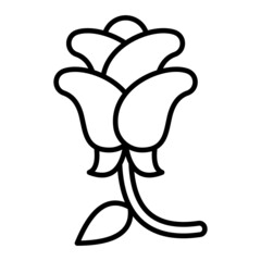 Flower Vector Outline Icon Isolated On White Background
