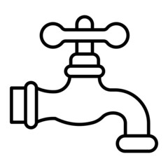 Tap Vector Outline Icon Isolated On White Background