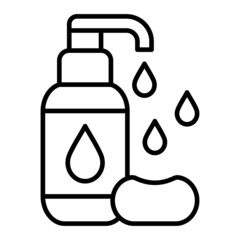 Soap Vector Outline Icon Isolated On White Background