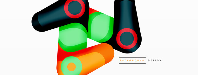 Trendy creative minimalist geometric background. Abstract round shapes composition for wallpaper, banner, background or landing