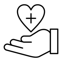 Obraz premium Healthcare Vector Outline Icon Isolated On White Background