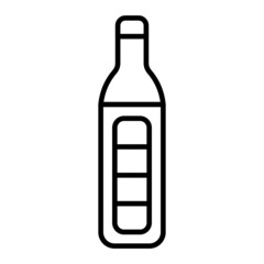 Bottle Vector Outline Icon Isolated On White Background