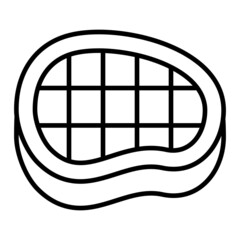 Steak Vector Outline Icon Isolated On White Background