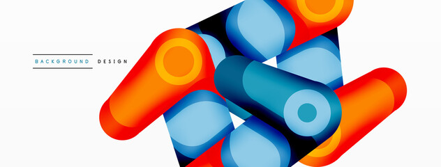 Trendy creative minimalist geometric background. Abstract round shapes composition for wallpaper, banner, background or landing