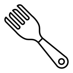 Fork Vector Outline Icon Isolated On White Background