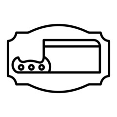 Butcher Sign Vector Outline Icon Isolated On White Background