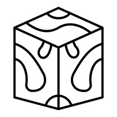 Diced Beef Vector Outline Icon Isolated On White Background