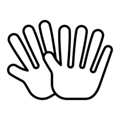 Gloves Vector Outline Icon Isolated On White Background