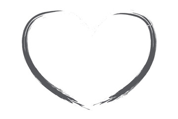 Heart contour vector. Black hand drawn love icon isolated. Paint brush stroke heart icon. Hand drawn vector for love logo, heart symbol, doodle icon and Valentine's day. Painted grunge vector shape