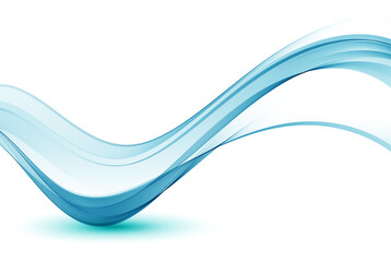 Transparent wavy lines for design. Wave of blue transparent smoke. Abstract vector element.
