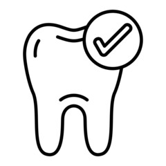 Dental Care Vector Outline Icon Isolated On White Background