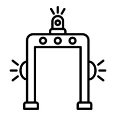 Security Gate Vector Outline Icon Isolated On White Background