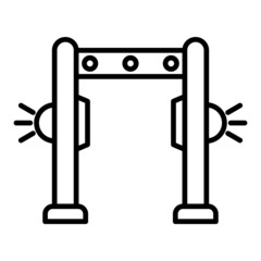 Metal Detector Vector Outline Icon Isolated On White Background