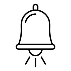 Alarm Bell Vector Outline Icon Isolated On White Background