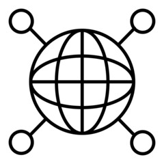 Internet Vector Outline Icon Isolated On White Background