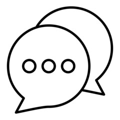 Chatting Vector Outline Icon Isolated On White Background