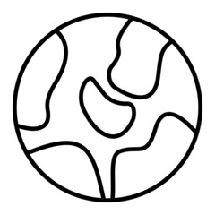World wide Vector Outline Icon Isolated On White Background