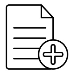 Add File Vector Outline Icon Isolated On White Background