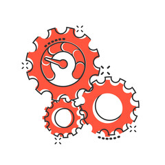 Productivity icon in comic style. Process strategy cartoon vector illustration on isolated background. Seo analytics splash effect sign business concept.