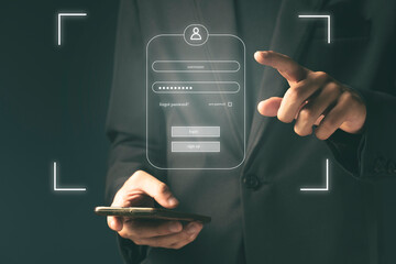 Concept of cyber security, information security and encryption, secure access to user's personal information