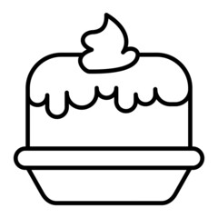 Dessert Vector Outline Icon Isolated On White Background