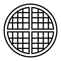 Waffle Vector Outline Icon Isolated On White Background