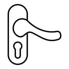 Door Handle Vector Outline Icon Isolated On White Background