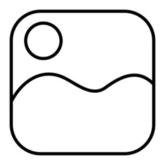 Picture Vector Outline Icon Isolated On White Background