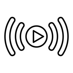 Live Stream Vector Outline Icon Isolated On White Background