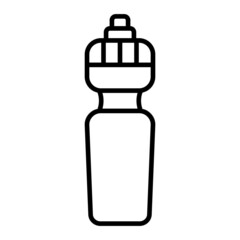 Sport Bottle Vector Outline Icon Isolated On White Background