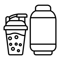 Whey Vector Outline Icon Isolated On White Background