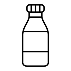 Milk Vector Outline Icon Isolated On White Background
