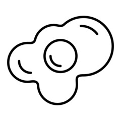 Egg White Vector Outline Icon Isolated On White Background