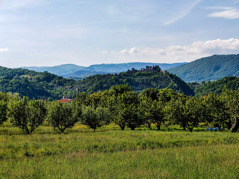 landscape with mountains , image taken in Marostica, Vicenza, Italy