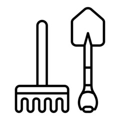 Tools Vector Outline Icon Isolated On White Background