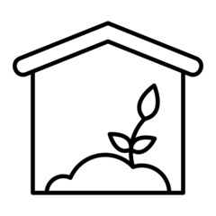 Greenhouse Vector Outline Icon Isolated On White Background