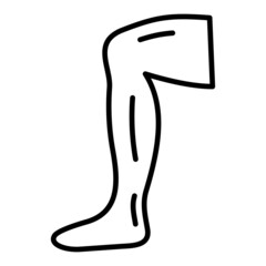 Leg Vector Outline Icon Isolated On White Background