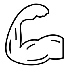 Muscle Vector Outline Icon Isolated On White Background