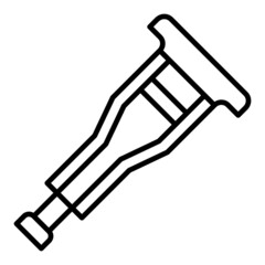 Crutches Vector Outline Icon Isolated On White Background