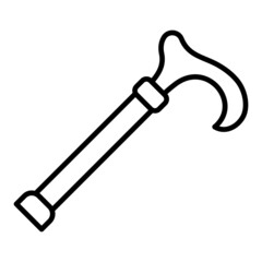 Cane Vector Outline Icon Isolated On White Background
