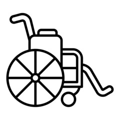 Wheelchair Vector Outline Icon Isolated On White Background