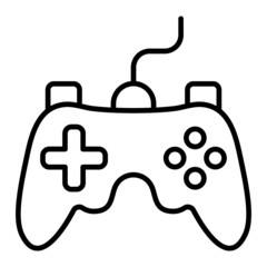 Controller Vector Outline Icon Isolated On White Background