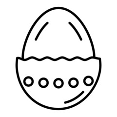 Egg Vector Outline Icon Isolated On White Background