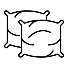 Pillow Vector Outline Icon Isolated On White Background