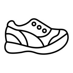 Shoes Vector Outline Icon Isolated On White Background