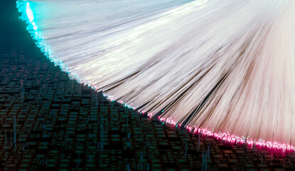 Fanned out optical fibers